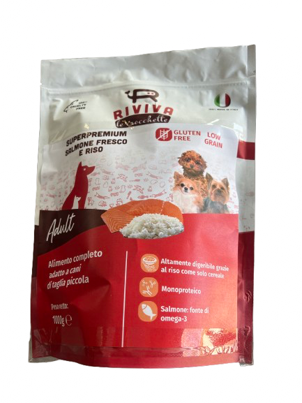 Crocchette Superpremium Adult salmone e riso mini per cani di taglia piccola