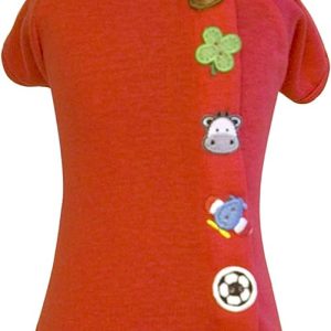 Trilly tutti Brilli T-shirt per cane in cotone rosso con applicazioni