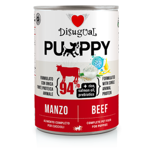 Disugual Umido Cane Puppy manzo 94% senza glutine monoproteico 400g