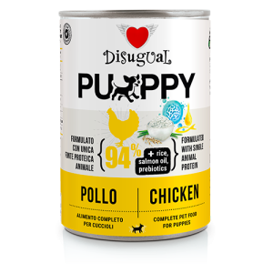 Disugual Umido Cane Puppy pollo 94% senza glutine monoproteico 400g