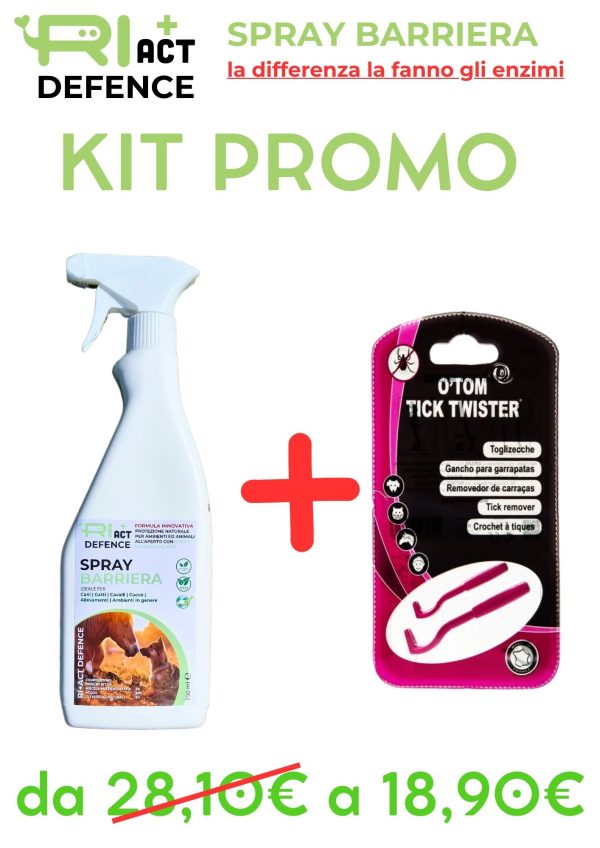 kit promo RI+ACT 750 ml + pinzetta togli zecche