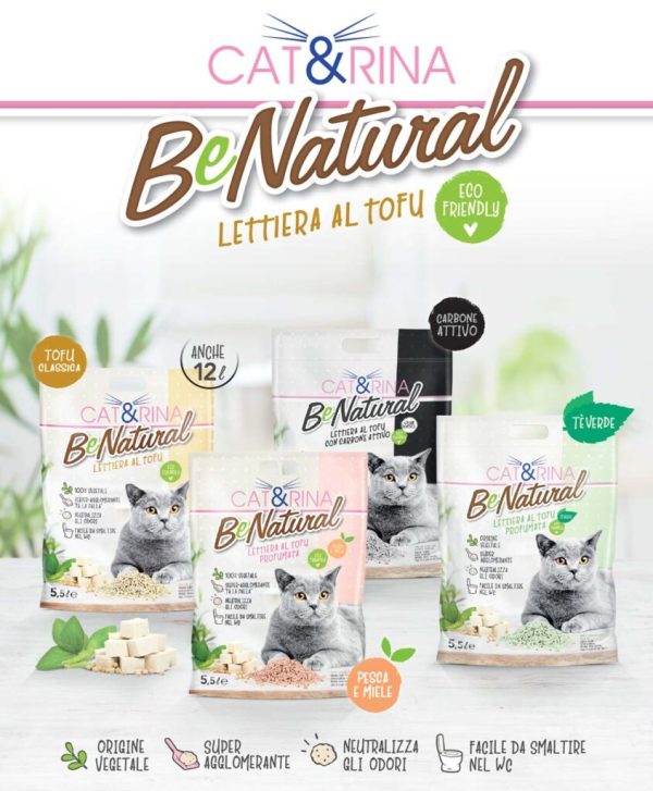 Lettiera Cat&Rina Benatural Tofu Profumata Te' Verde 5,5 litri Lettiera Per Gatti