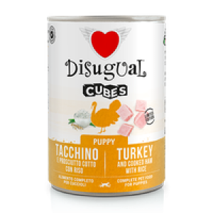 Disugual Cubes - Puppy TACCHINO e Prosciutto Cotto con Riso 400g