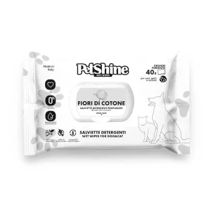 Salviette PetShine detergenti profumate Fiori di Cotone- cani-gatti-cuccioli