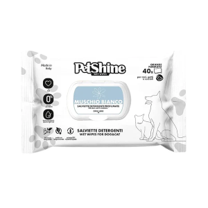 Salviette detergenti profumate Muschio Bianco per cani gatti cuccioli PetShine 40 pz