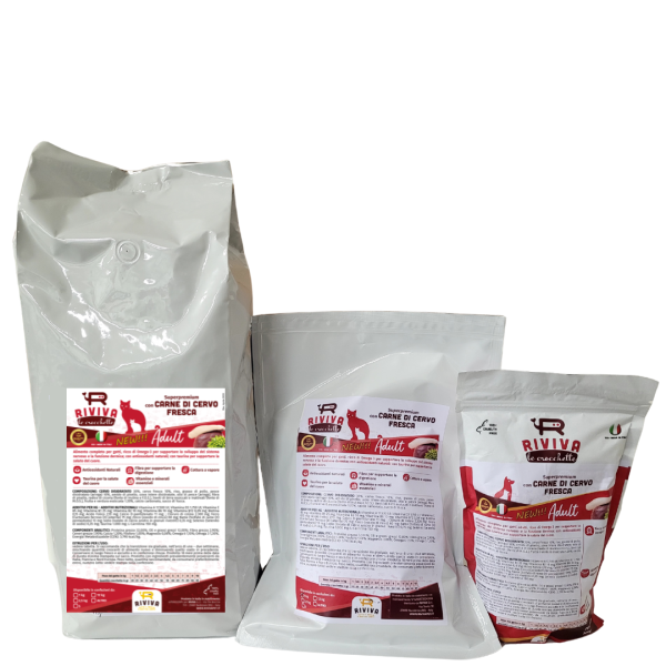 Crocchette con cervo frescp per gatto senza glutine ricche di Omega_3