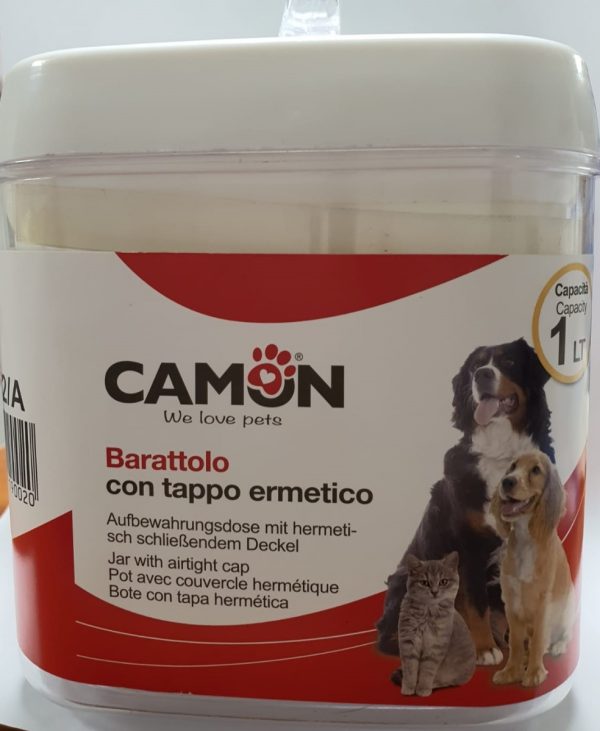 Barattolo per snack e crocchette con tappo ermetico 1lt