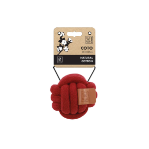Palla in corda di cotone per cani 9,5 cm – rosso